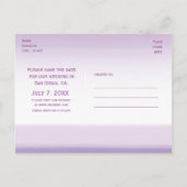 ラベンダー パープル 水彩 Save The Date ポストカード (裏面)