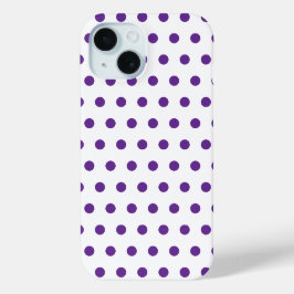 ラベンダー パープル 水玉模様 ホワイト iPhone 15ケース