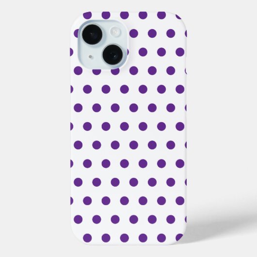 ラベンダー パープル 水玉模様 ホワイト Case-Mate iPhoneケース (裏面)