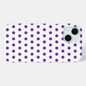 ラベンダー パープル 水玉模様 ホワイト Case-Mate iPhoneケース (裏面 (横))