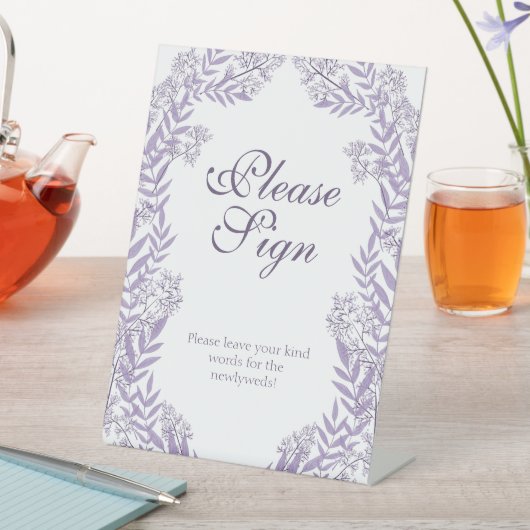 ラベンダー・パープ結婚ルのヴィンテージ植物学 台座サイン (インサイチュ)