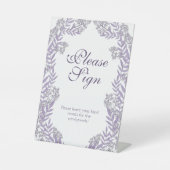 ラベンダー・パープ結婚ルのヴィンテージ植物学 台座サイン (正面)