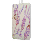 ラベンダー ビー ハッピー ハーブ 水彩 花 カーエアーフレッシュナー (左)