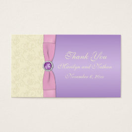 ラベンダー、ピンクおよびアイボリー結婚式の引き出物ラベル