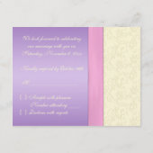 ラベンダー、ピンクおよびアイボリーRSVPカード 出欠カード (裏面)