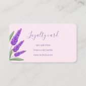 ラベンダー、ピンクの背景ロイヤリティカード ロイヤリティカード (裏面)