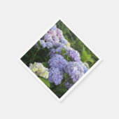 ラベンダー&ピンクホルテンシアアジサイの花 スタンダードカクテルナプキン (角)