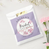 ラベンダー ピンクライラックの花のブライダルシャワー フェイバーバッグ (封をした状態)