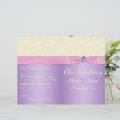 ラベンダー、ピンク、およびアイボリー結婚式 プログラム (スタンド正面)