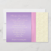 ラベンダー、ピンク、アイボリーの結婚式招待状 招待状 (裏面)