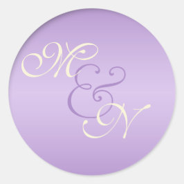 ラベンダー、ピンク、アイボリーモノグラムの1.5インチステッカー ラウンドシール