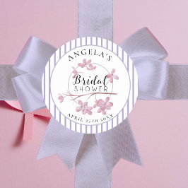 ラベンダー ピンク ライラック ストライプ ブライダル シャワー ラウンドシール