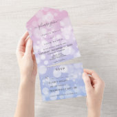 ラベンダー&ピンク《写真》ぼけ味モダンノーディナー オールインワン招待状 (貼ってはがせる)