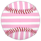 ラベンダー ピンク 白 シンプル 水平 ストライプ ソフトボール (裏面)