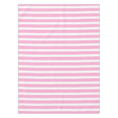 ラベンダー ピンク 白 シンプル 水平 ストライプ テーブルクロス (正面)