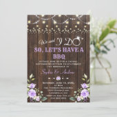 ラベンダー フラワーズ バーン ウッド アフター アイ ドゥ BBQ 招待状 (スタンド正面)