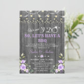 ラベンダー フラワーズ バーン ウッド アフター I DO BBQ 招待状 (スタンド正面)