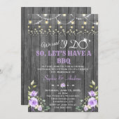 ラベンダー フラワーズ バーン ウッド アフター I DO BBQ 招待状 (正面/裏面)