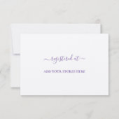 ラベンダー フラワール エレガント スクリプト ウェディング ブランシュ 招待状 (裏面)