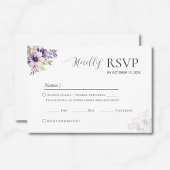 ラベンダー フラワー ウェディング RSVP カード | エレガントな RSVP