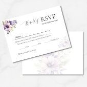 ラベンダー フラワー ウェディング RSVP カード | エレガントな RSVP