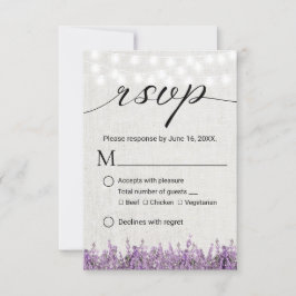 ラベンダー フラワー リネン ウェディング RSVP