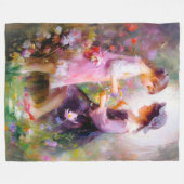 ラベンダー フリースブランケット (正面(横))