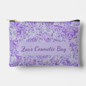 ラベンダー、フローラにゴージャスなアジサイ柄 アクセサリーポーチ (正面)