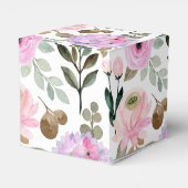 ラベンダー フローラル ウォーターカラー ブライダル シャワー カスタム フェイバーボックス (裏面サイド)