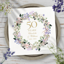 ラベンダー フローラル ガーランド 50周年 結婚記念日