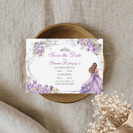 ラベンダー フローラル キンセアニェーラ セーブ・ザ・デート カード