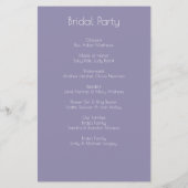 ラベンダー&ブライトグリーンボタニカル結婚式 プログラム (裏面)