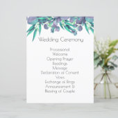 ラベンダー&ブライトグリーンボタニカル結婚式 プログラム (スタンド正面)