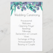 ラベンダー&ブライトグリーンボタニカル結婚式 プログラム (正面)