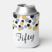 ラベンダー、ブラック、ゴールドグリッターコンフェッティ | 50歳 缶クーラー (缶正面)