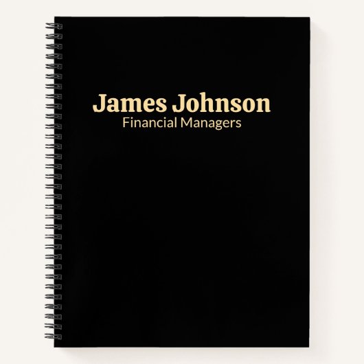 ラベンダー ブラック レトロ ボールド セリフ デスク ネーム プレート ノートブック (正面)