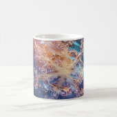 ラベンダー/ブルークリスマススノーフレークデジタルアート コーヒーマグカップ (中央)