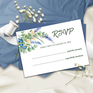 ラベンダー ブルーベリー ラスティック RSVP ウェディングカード