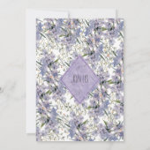 ラベンダー ブルー ピンク ミント ワイルドフラワーズ ウェディング 招待状 (裏面)