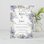 ラベンダー ブルー ミント サマー フラワー ウェディング 招待状 (スタンド正面)