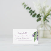 ラベンダー ベビーシャワー おむつラッフル 封筒 エンクロージャーカード (スタンド正面)