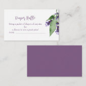 ラベンダー ベビーシャワー おむつラッフル 封筒 エンクロージャーカード (正面/裏面)