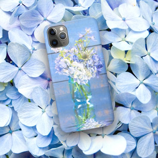 ラベンダー&ペリウィンクルアジサイ素朴花瓶 Case-Mate iPhoneケース