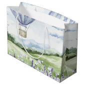 ラベンダー ホットエアバルーン フラワーブライダルシャワー ラージペーパーバッグ (裏面アングル)