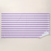 ラベンダー&ホワイトストライプ ビーチタオル (正面)
