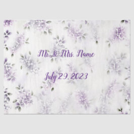 ラベンダー&ホワイト結婚ズティッシュペーパー 薄葉紙