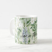 ラベンダー ホワイト デルフィニウム 花 コーヒーマグカップ (正面左)