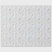 ラベンダー ホワイト フラワーストライブ柄の美しい ブライダルシャワー ラッピングペーパー (フラット)