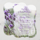 ラベンダー ボヘミアンスタイルのウェディングシャワー招待状 ブラケット 招待状 (正面/裏面)