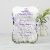 ラベンダー ボヘミアンスタイルのウェディングシャワー招待状 ブラケット 招待状 (スタンド正面)